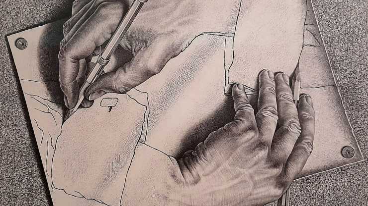 Escher Mani che disegnano
